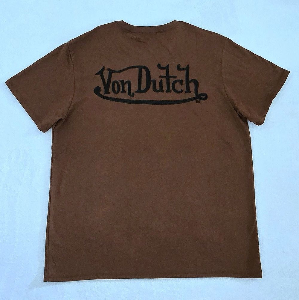 Von Dutch Brown🤎 Graphic Tee👕 with Black🖤 Logo - NWT